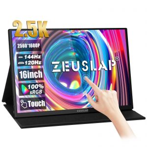 ZEUSLAP P16KT Touch Screen Portable Monitor 16" 2.5K 144hz 2560*1600 100%sRGB 500Cd/m²